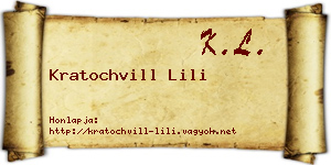 Kratochvill Lili névjegykártya