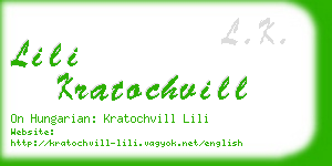 lili kratochvill business card